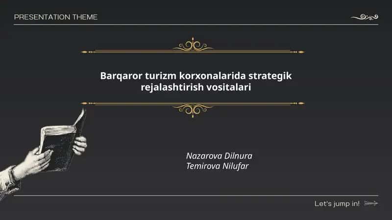 Barqaror turizm korxonalarida strategik rejalashtirish vositalari 1