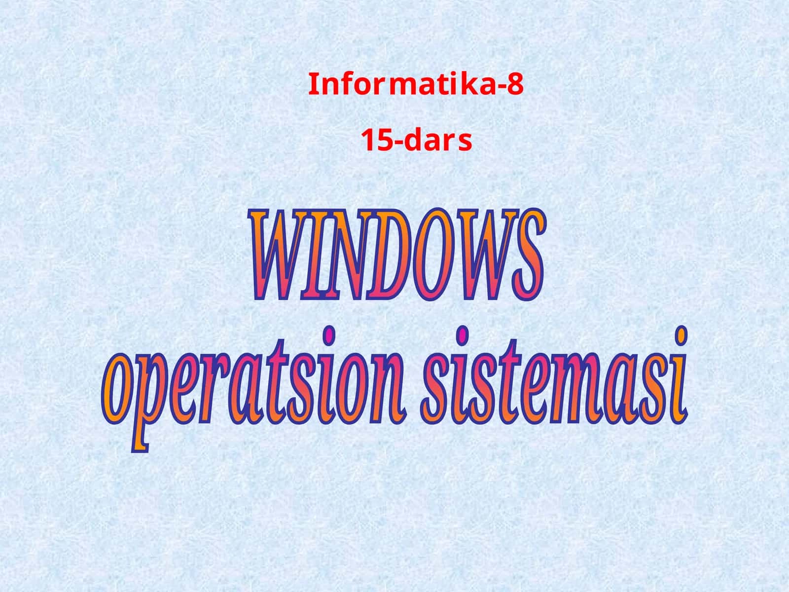 WINDOWS 1