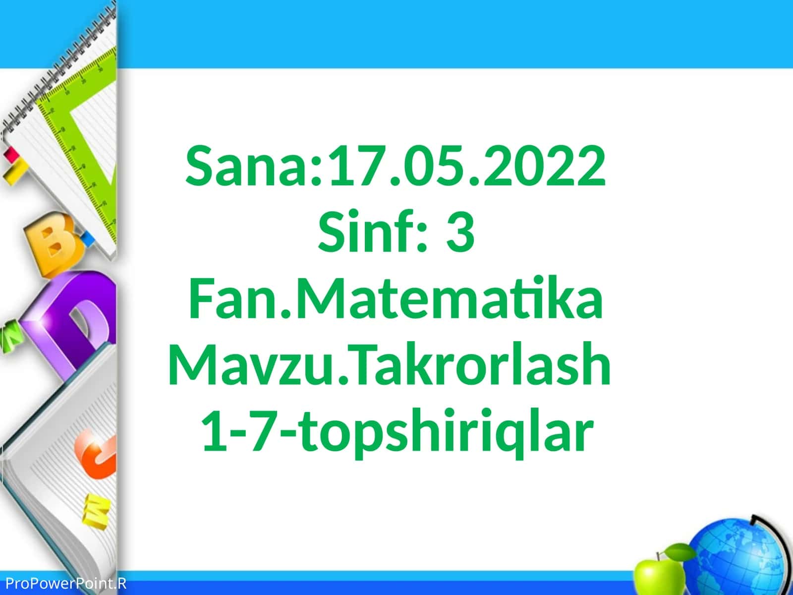 Matematika Fan Takrorlash 1