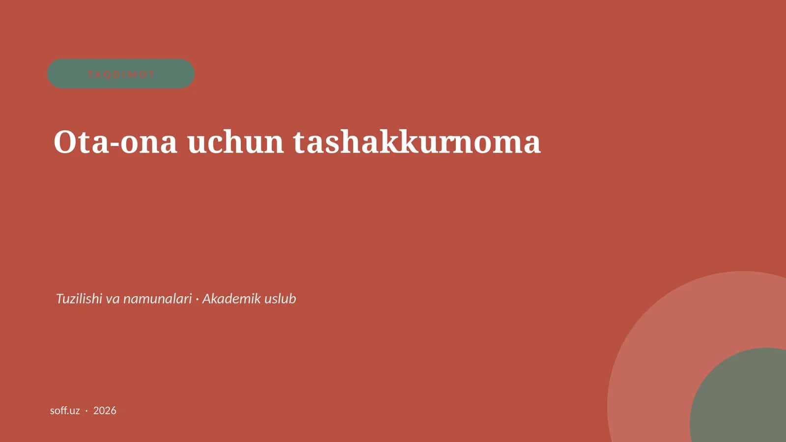 Tashakkurnoma 1