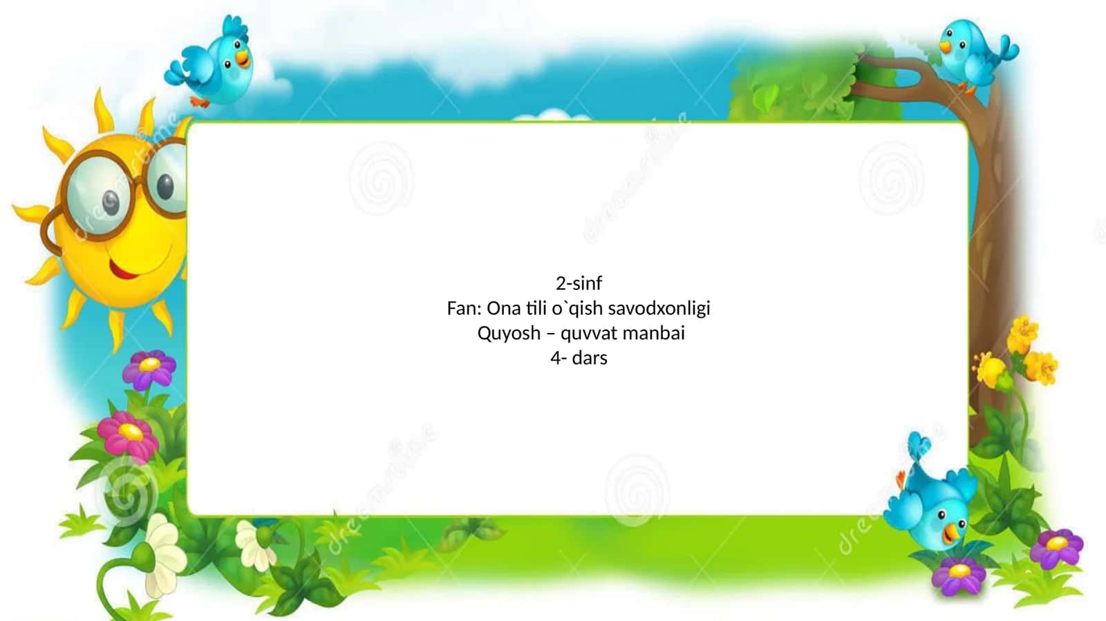 2-sinf Fan: Ona tili o`qish savodxonligi 1