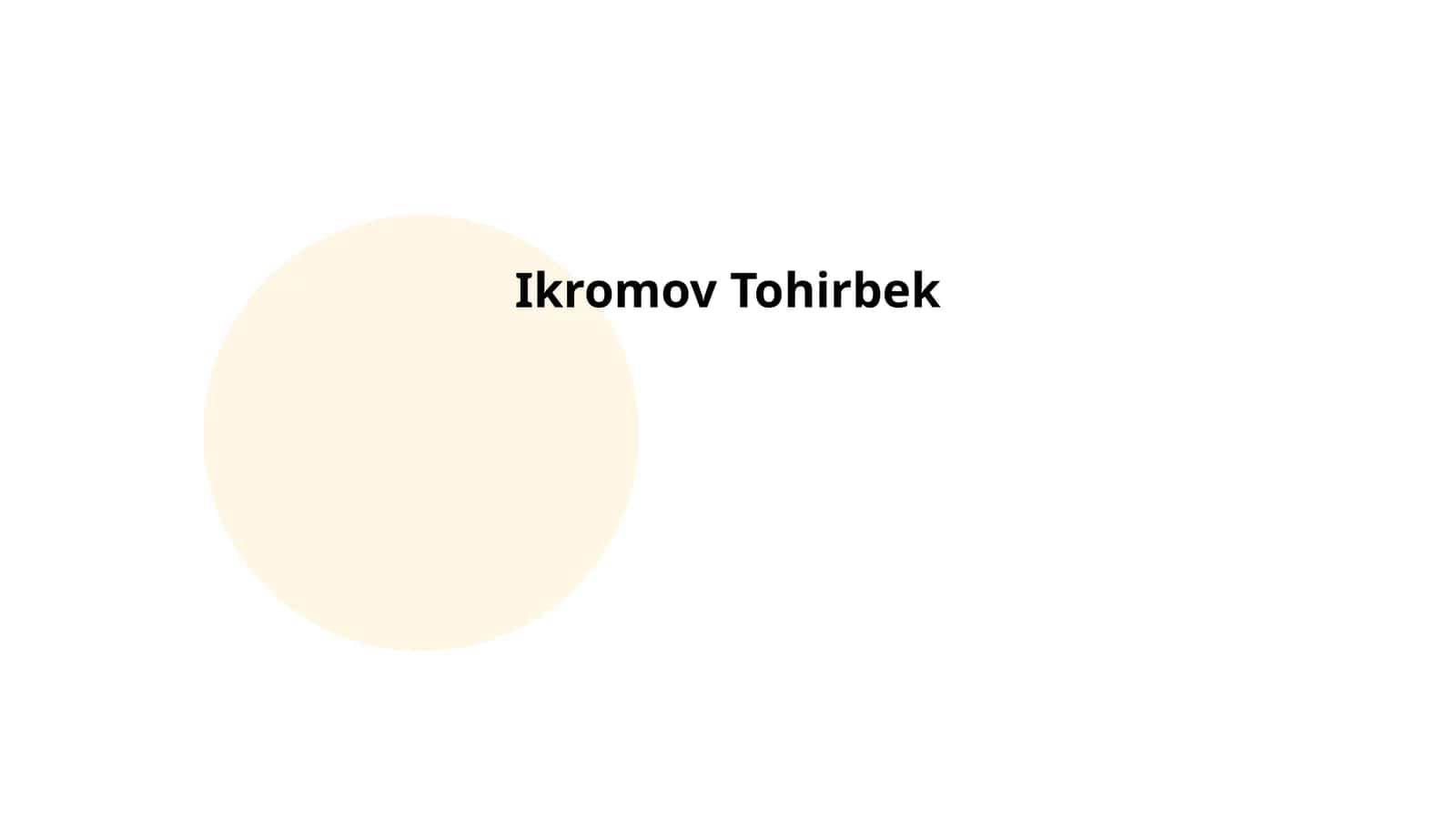 Икромов Тоҳирбекнинг биографияси 1