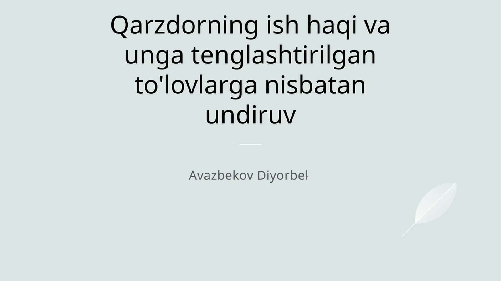 Qarzdor ish haqi va tenglashtirilgan to'lovlar ustidan undiruv 1