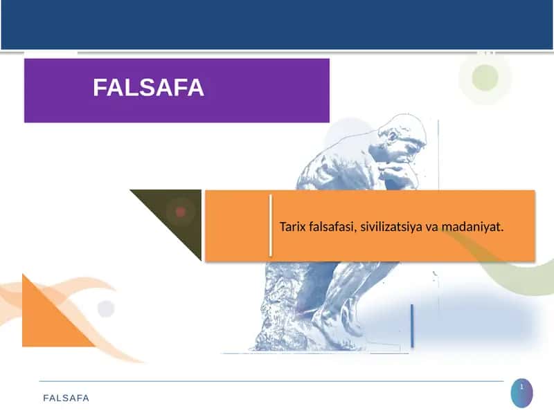 Tarix falsafasi, sivilizatsiya va madaniyat 1