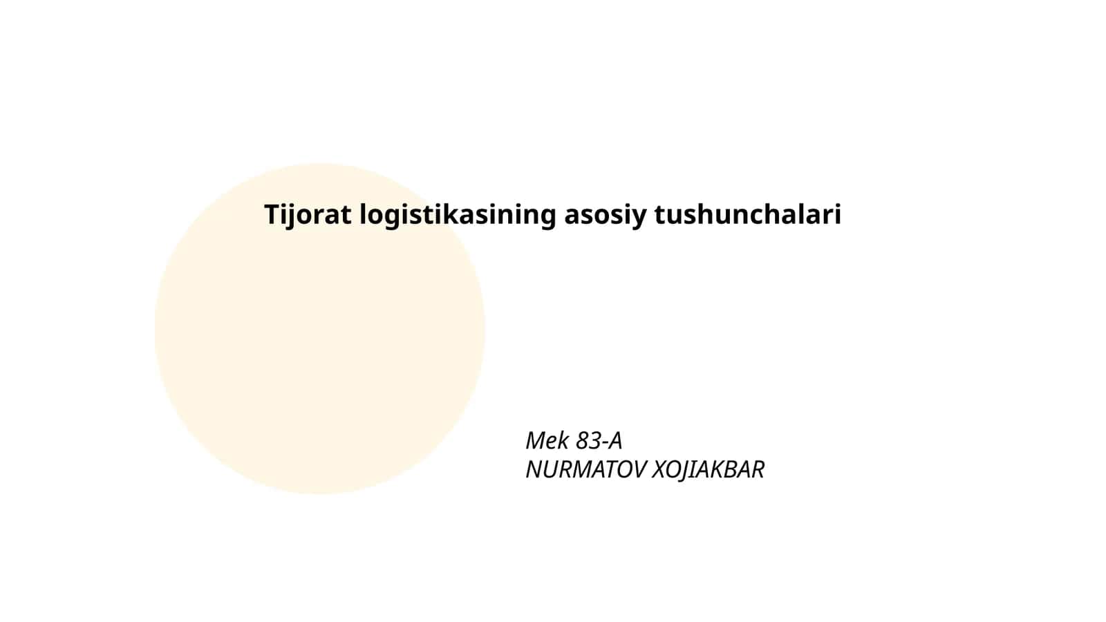 Tijorat logistikasining asosiy tushunchalari 1