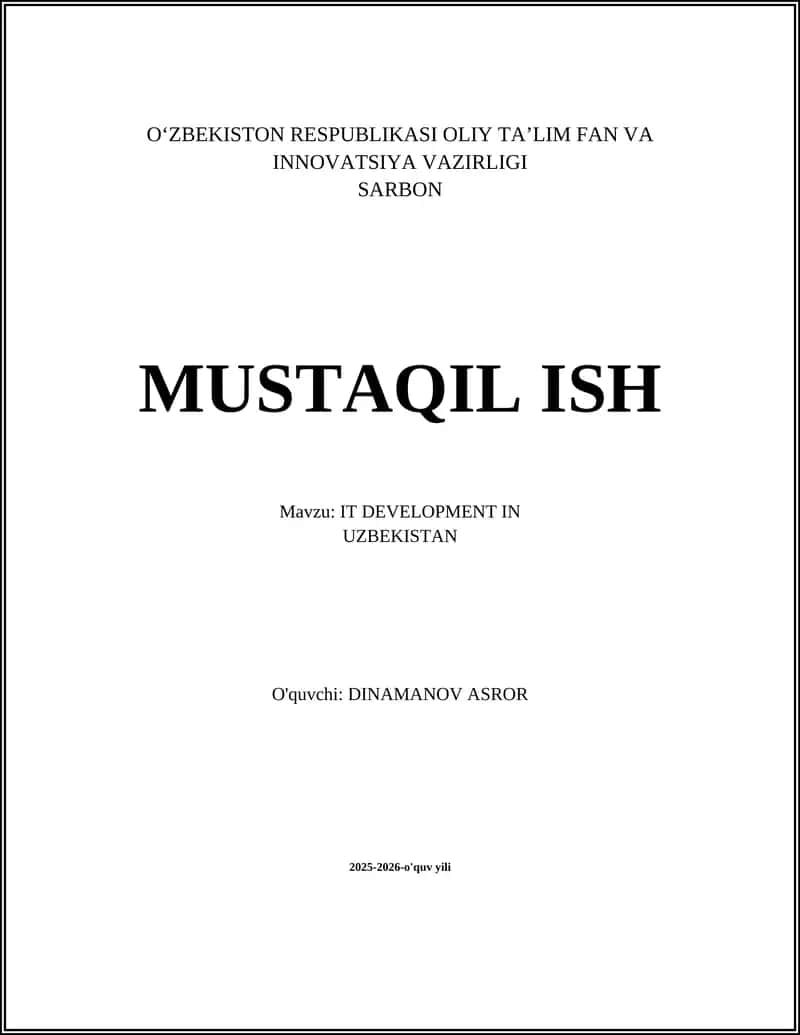 IT DEVELOPMENT IN UZBEKISTAN 1