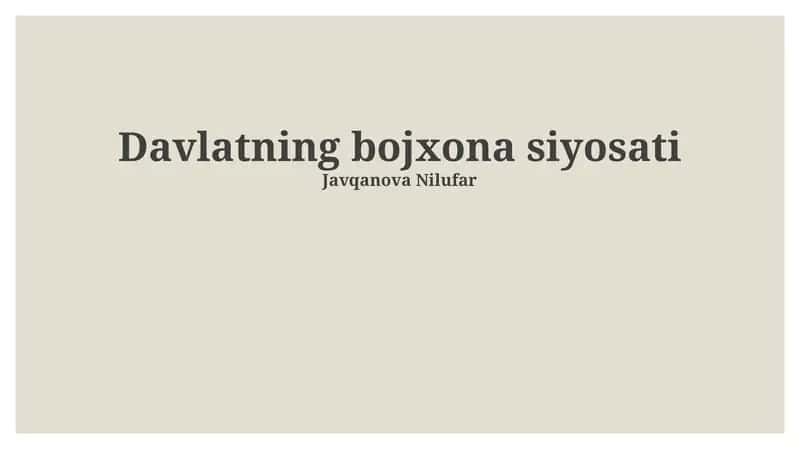 Davlatning bojxona siyosati 1