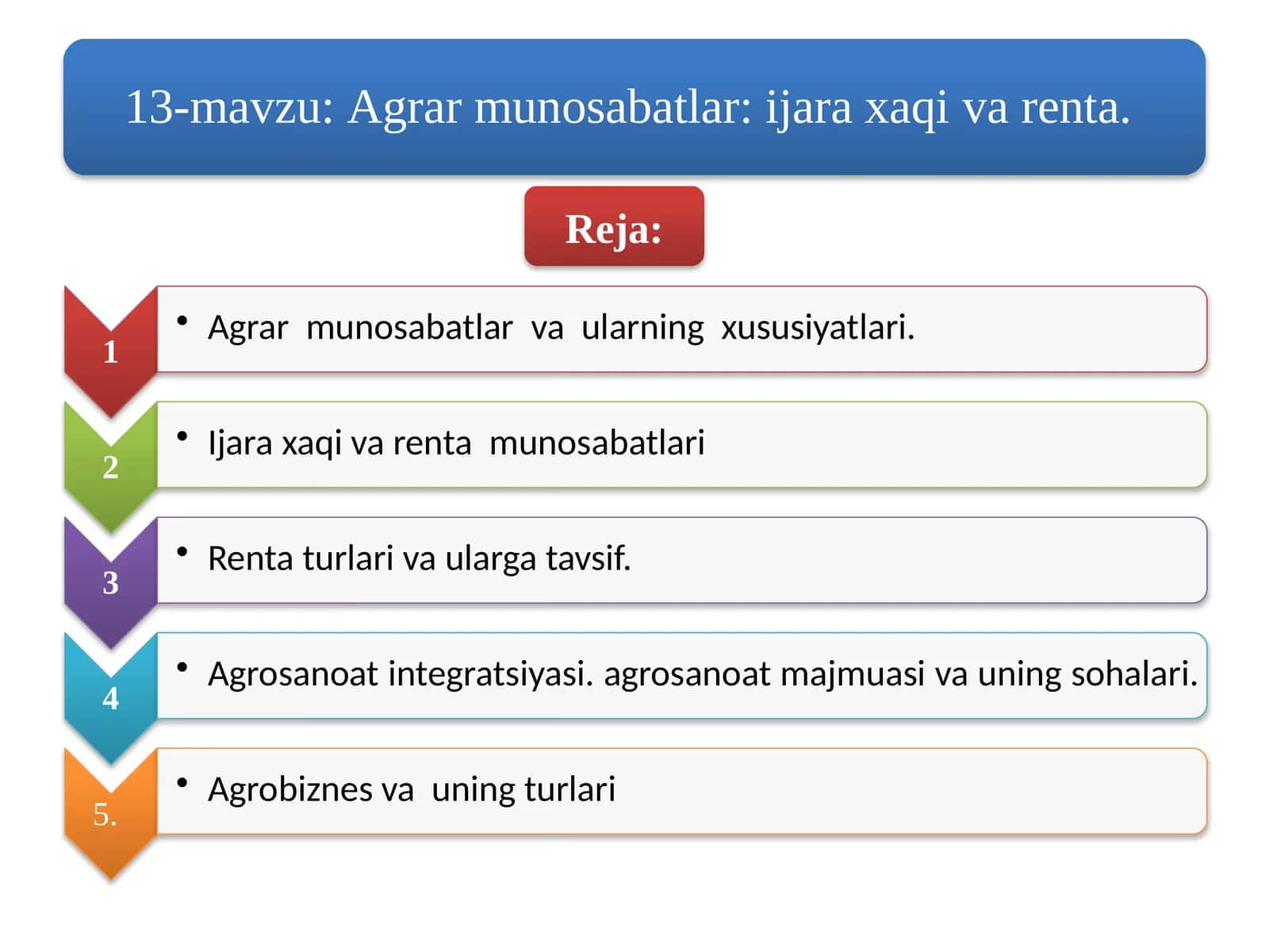 Agrar munosabatlar ijara xaqi va renta 1