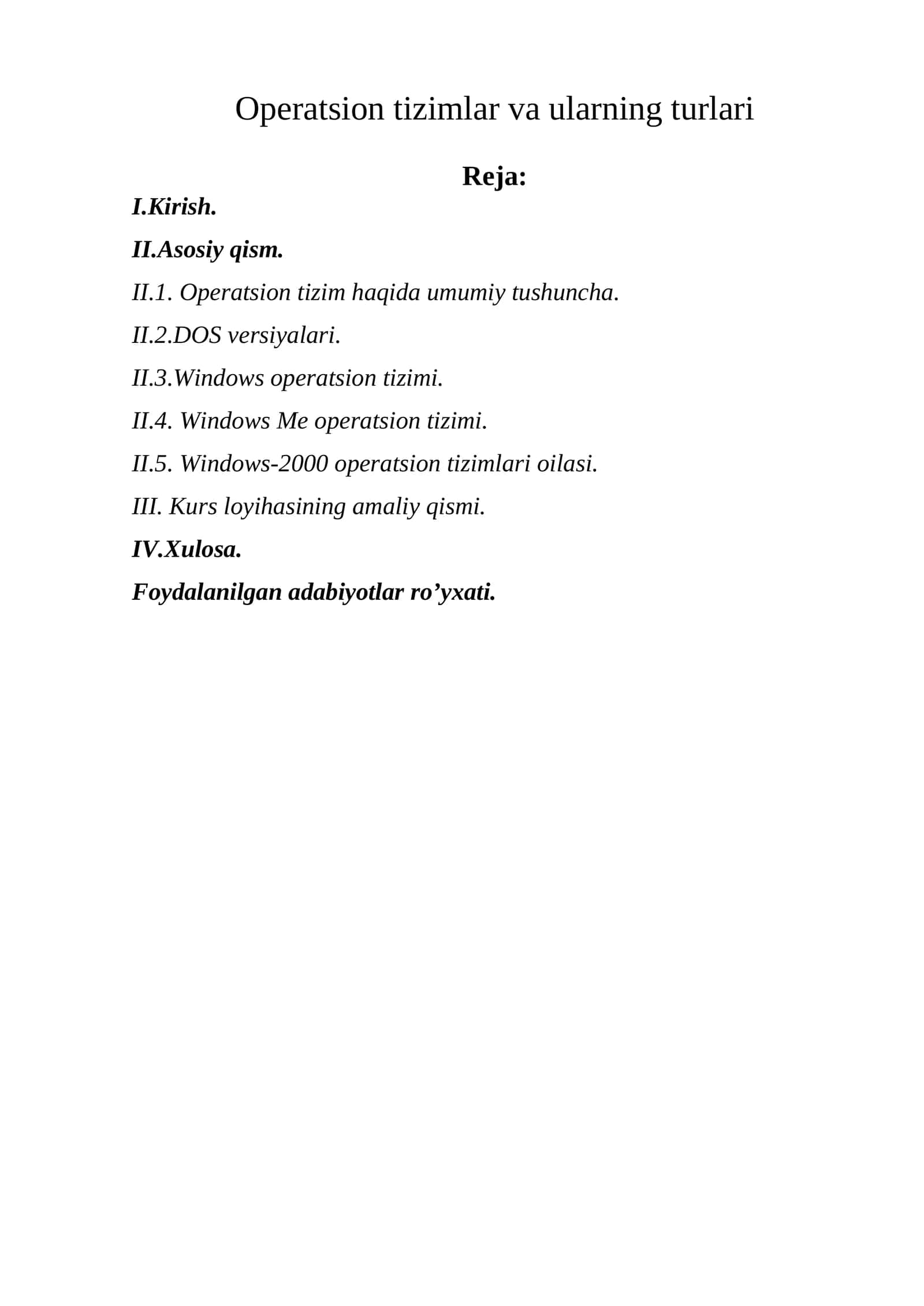 Operatsion tizimlar va ularning turlari 1