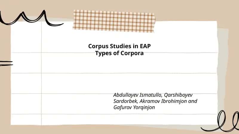 Corpus Studies in EAP 1