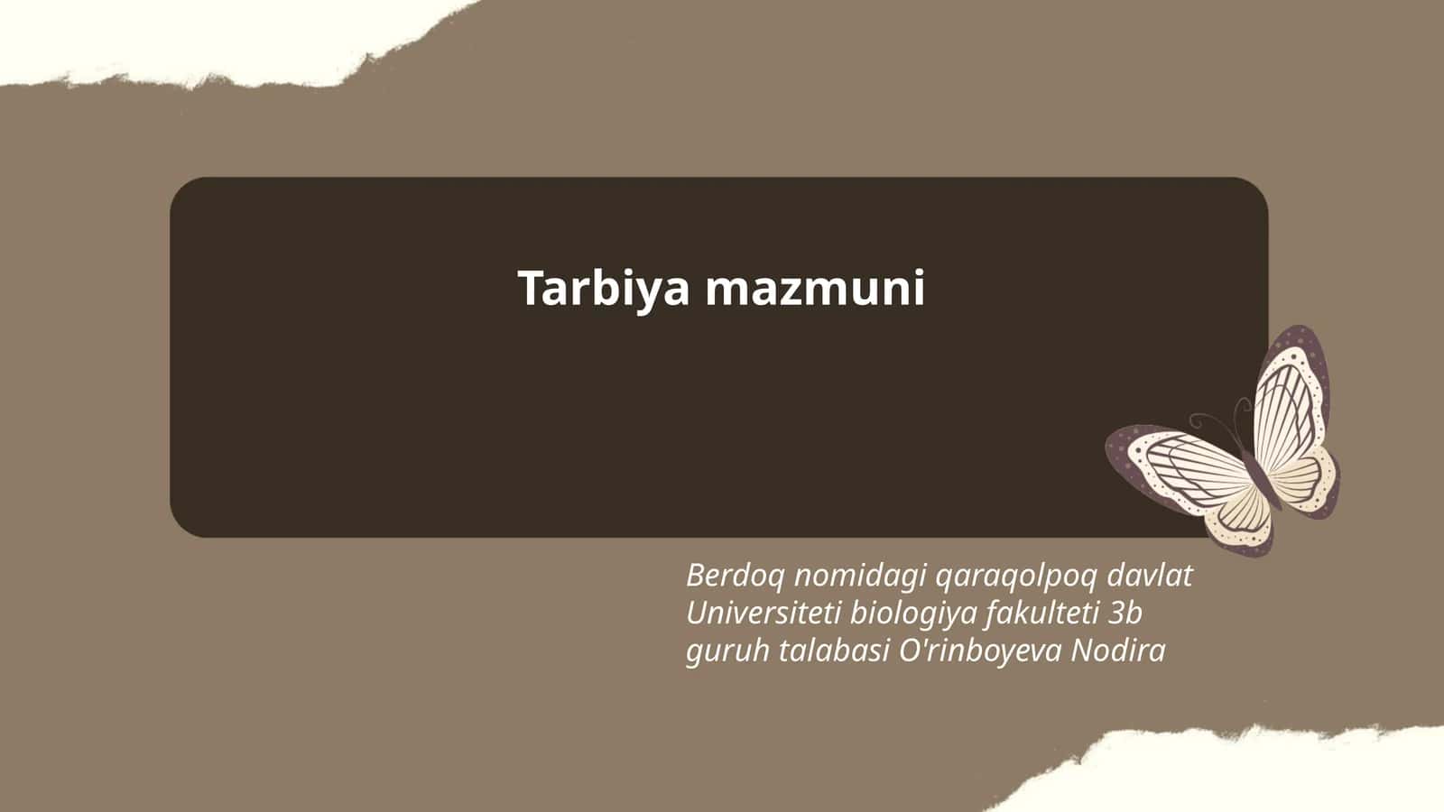 Tarbiya mazmuni 1