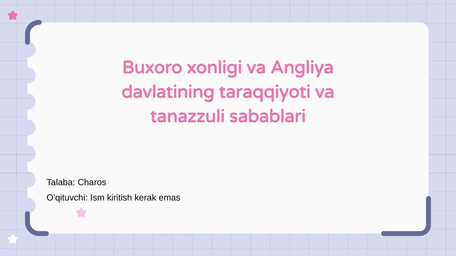 Buxoro xonligi va Angliya davlatining taraqqiyoti va tanazzuli sabablari 1