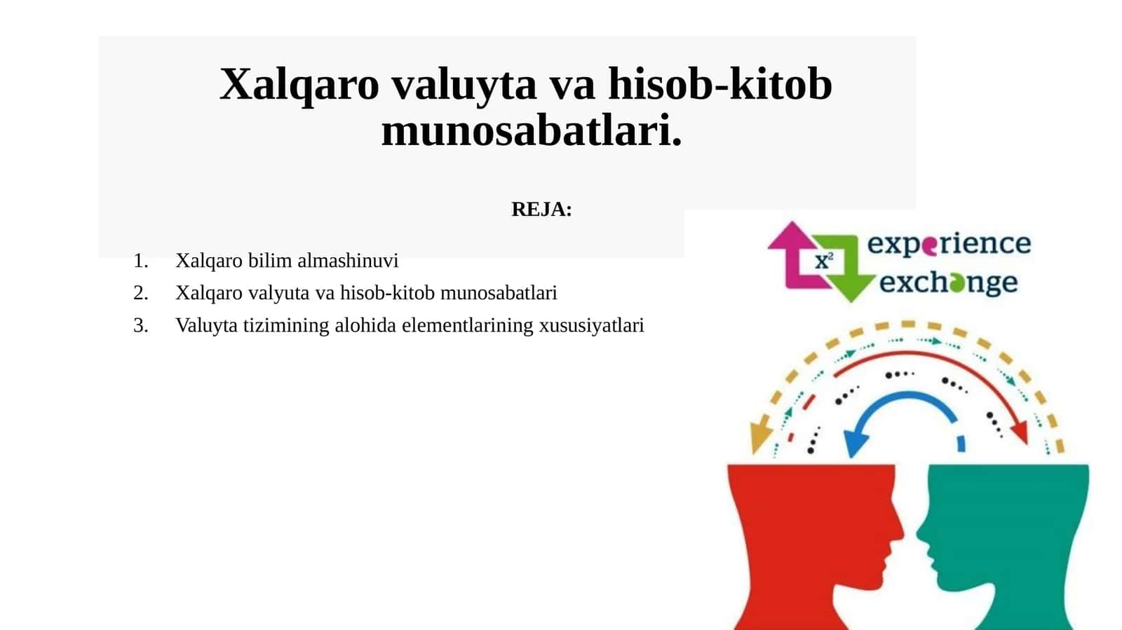 Xalqaro valyuta hisob-kitob munosabatlari 1