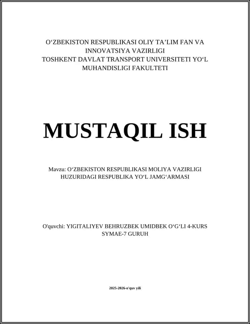 Respublika Yo‘l Jamg‘armasi 1