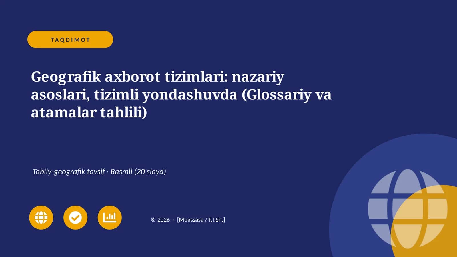Geografik axborot tizimlari: nazariy asoslari, tizimli yondashuvda (Glossariy va atamalar tahlili) 1