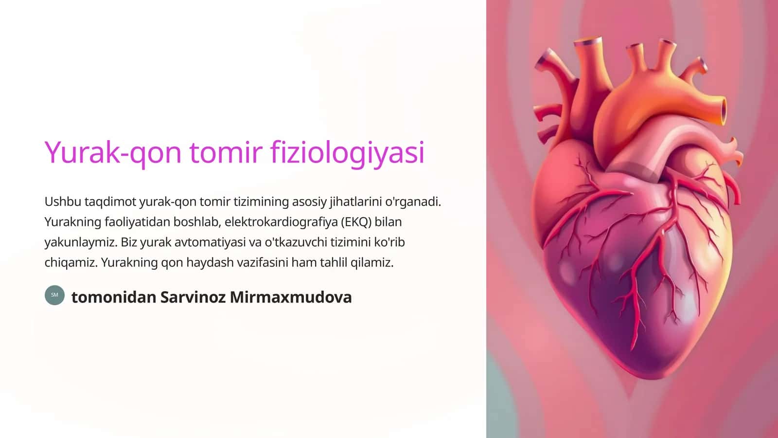 Yurak-qon tomir fiziologiyasi 1