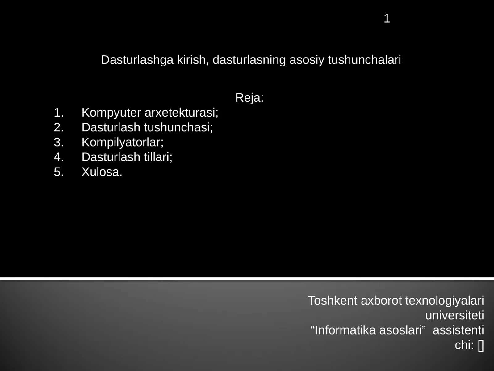 Informatika asoslari 1