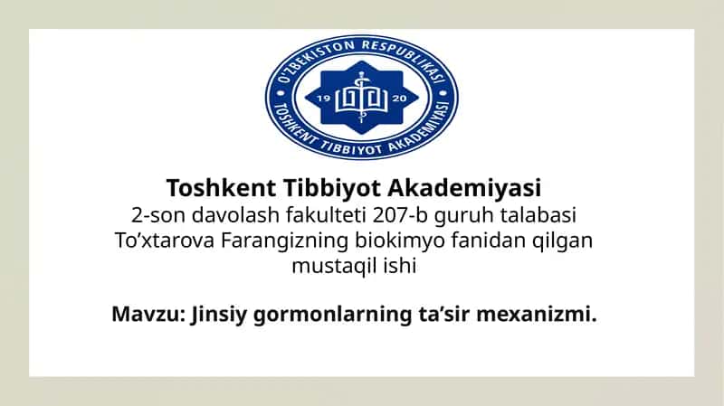 Jinsiy gormonlarning ta’sir mexanizmi 1