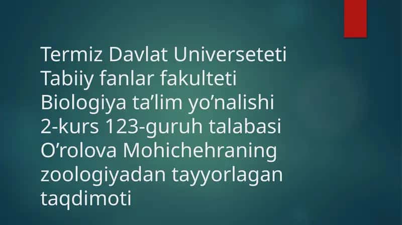 Qorinoyoqlar Jinsiy Sistemasining Kelayotgan Mavzusi 1