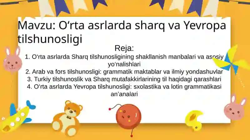 O‘rta asrlarda Sharq va Yevropa tilshunosligi