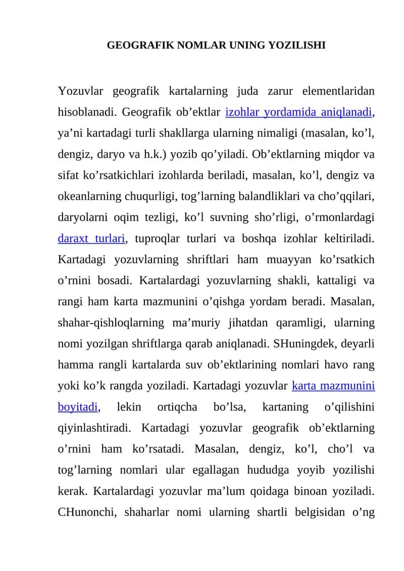 GEOGRAFIK NOMLAR UNING YOZILISHI 1
