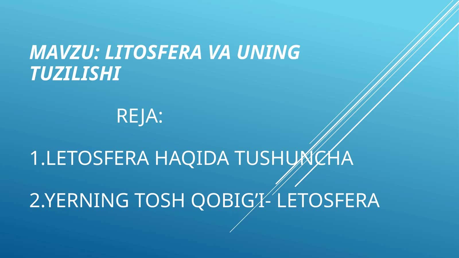 LITOSFERA VA UNING TUZILISHI 1