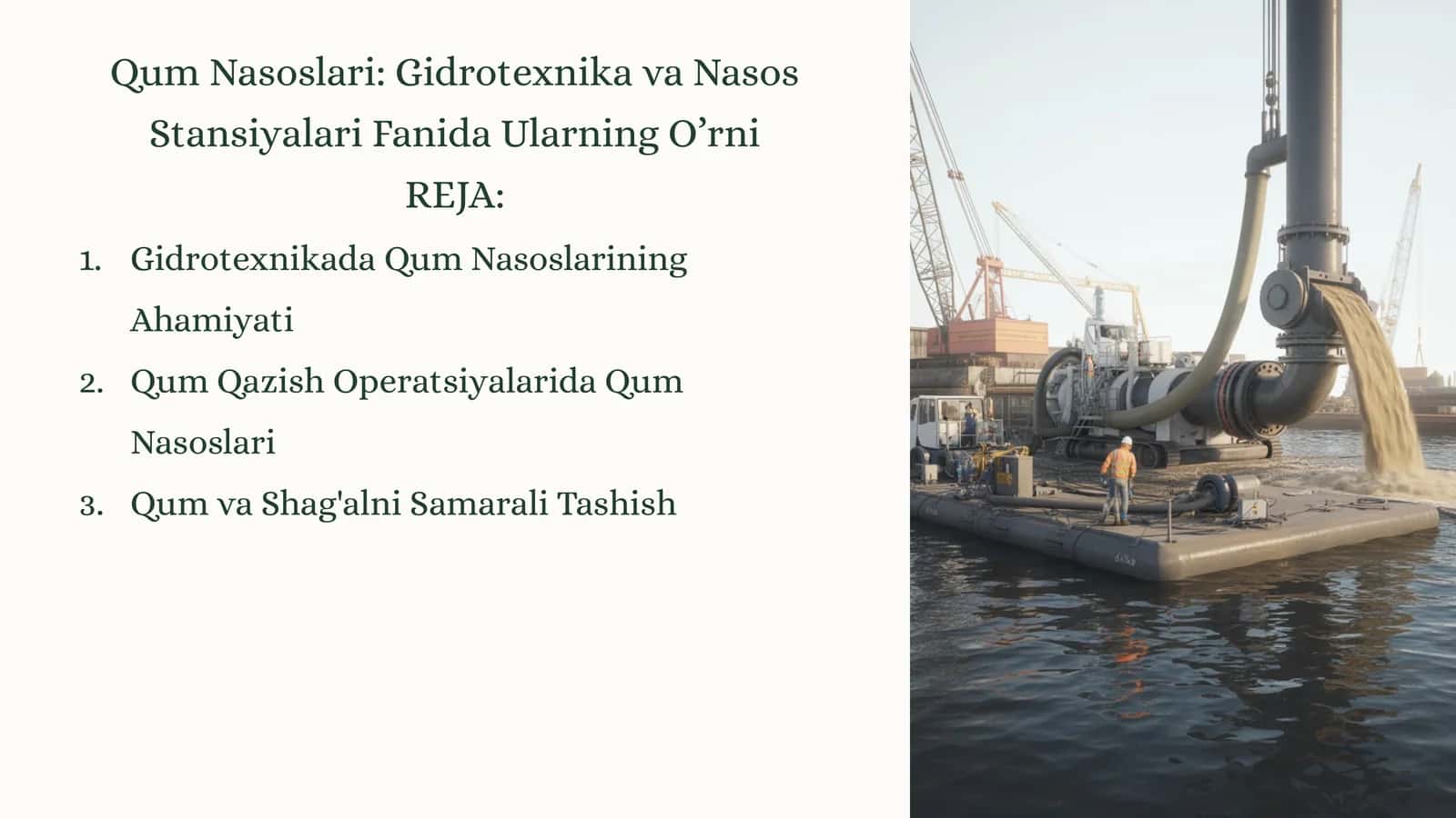Qum Nasoslari: Gidrotexnika va Nasos Stansiyalari Fanida Ularning O’rni 1