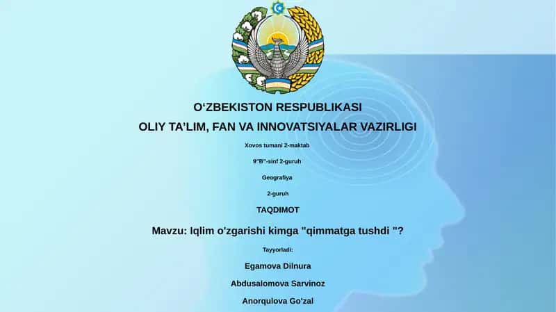 Iqlim o'zgarishi kimga "qimmatga tushdi "? 1