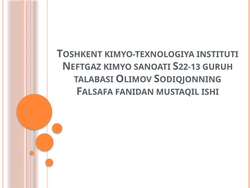Falsafiy Tafakkur Taraqqiyoti 1