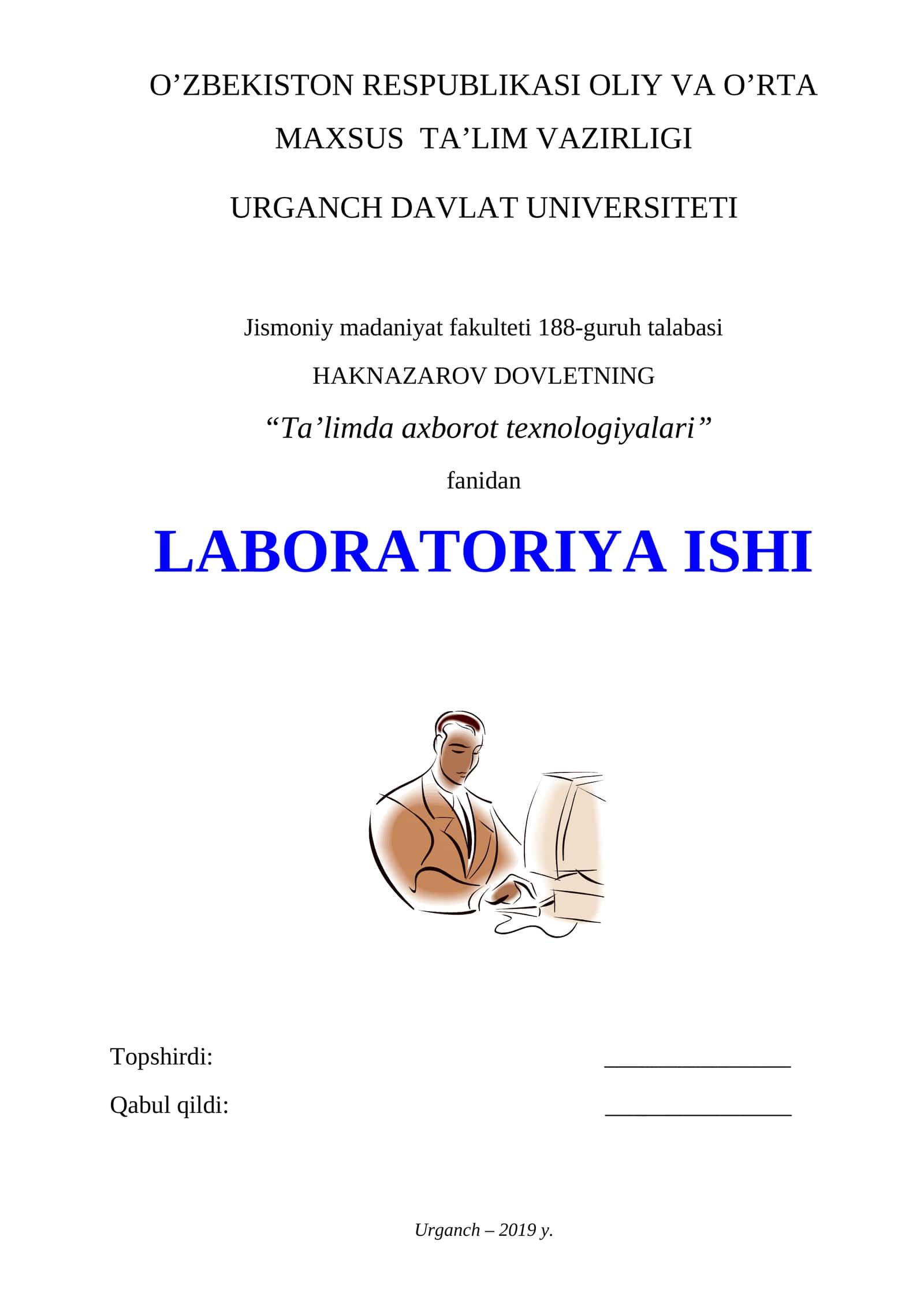 LABORATORIYA ISHI №1 MAVZU.SETUP DASTURI YORDAMIDA KOMPYUTERNI SOZLASH 1