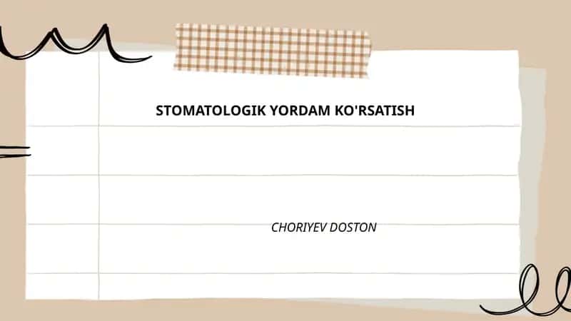STOMATOLOGIK YORDAM KO'RSATISH 1