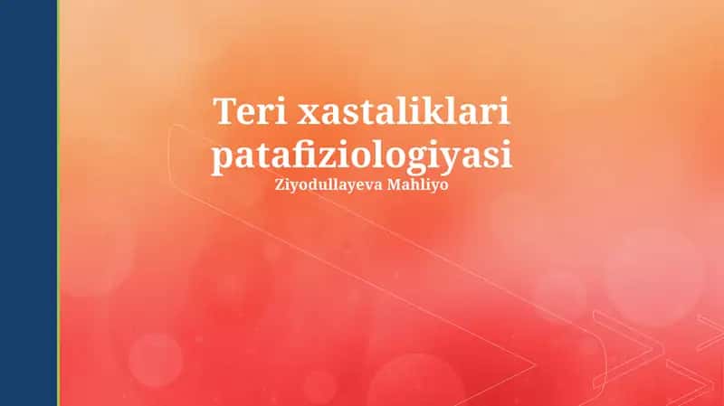 Teri xastaliklari patafiziologiyasi 1