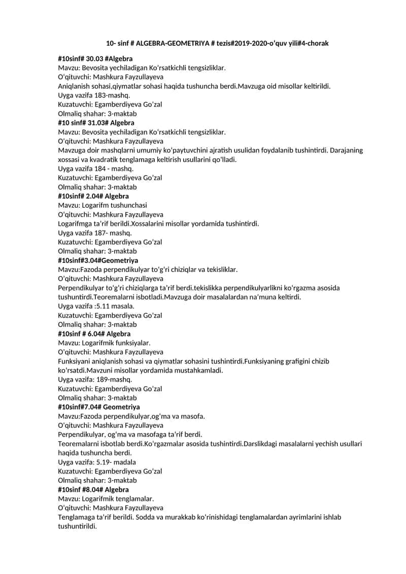 Bevosita yechiladigan Koʻrsatkichli tengsizliklar 1