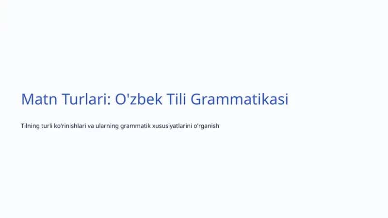 O'zbek Tili Grammatikasi 1