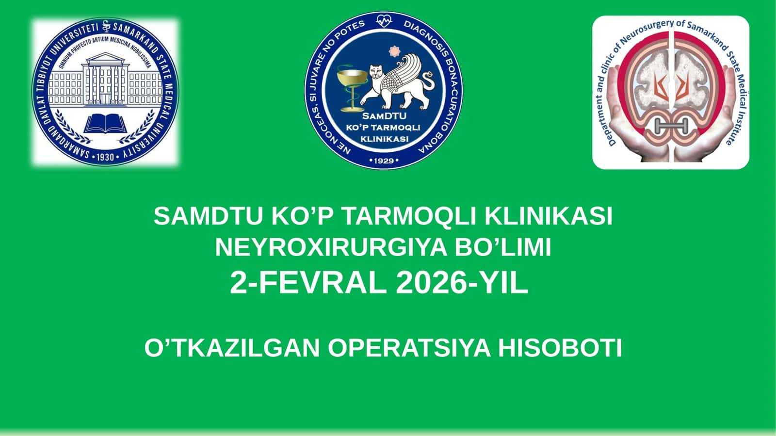 NEYROXIRURGIYA BO’LIMI 1