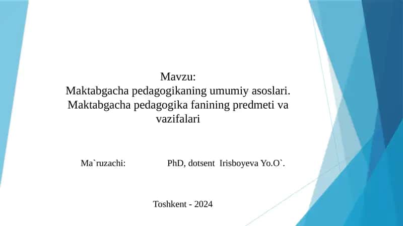 Maktabgacha pedagogika 1