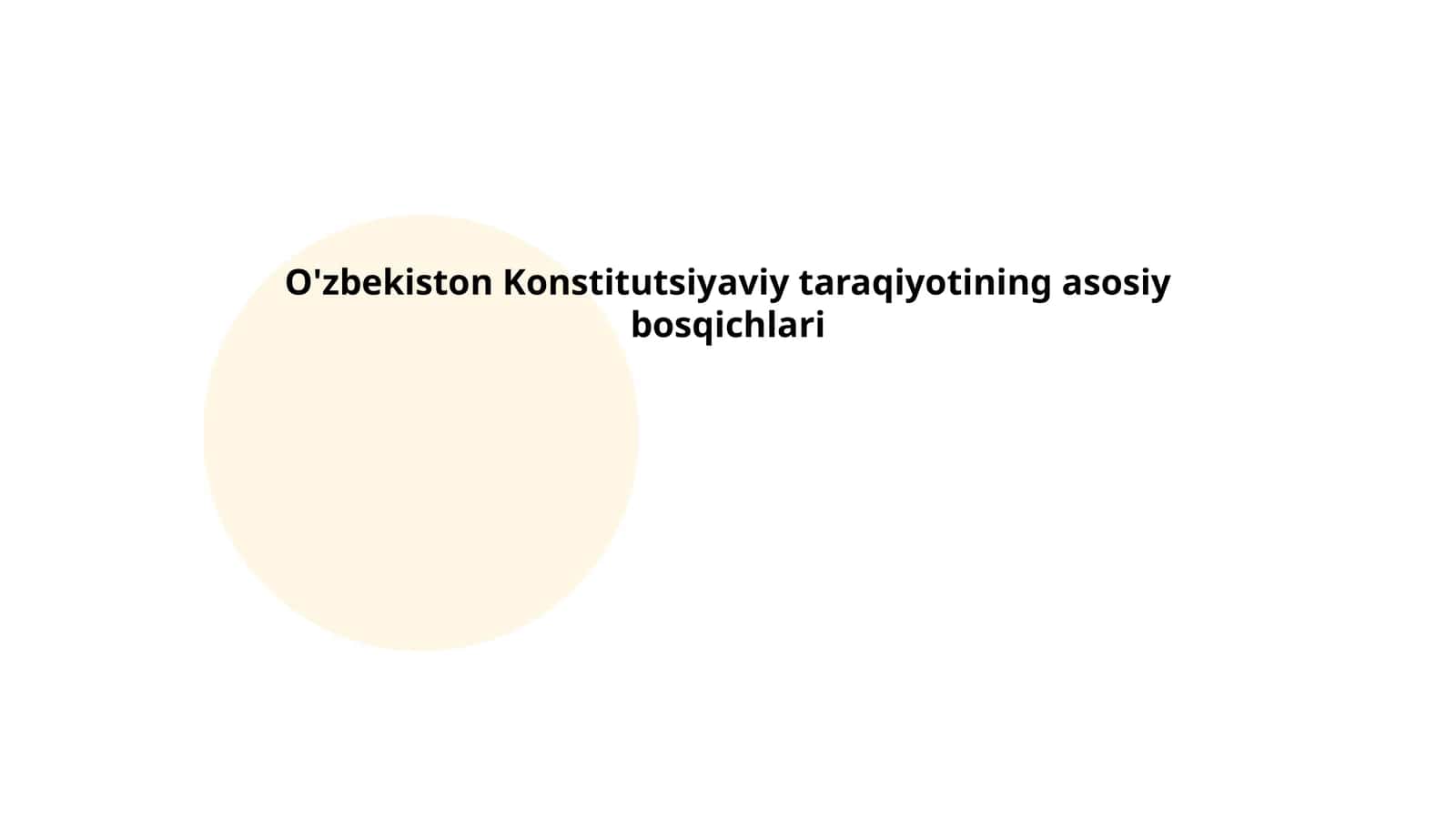 O'zbekiston Konstitutsiyaviy taraqiyotining asosiy bosqichlari 1
