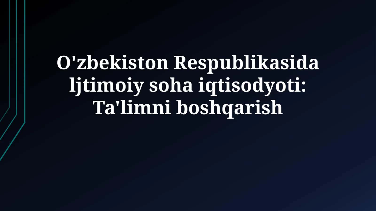 Ta'limni moliyalashtirish mexanizmlari, xarajatlar va investitsiyalarning tahlili 1