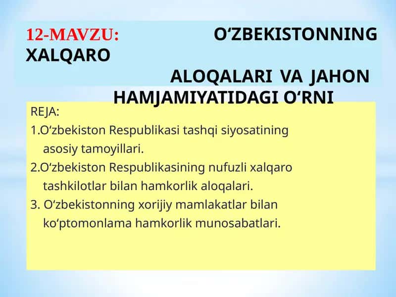 О‘ЗБЕКИСТОН РЕСПУБЛИКАСИНИНГ КОНСТИТУЦИЯСИ 1