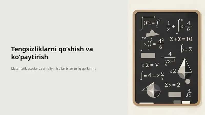 Tengsizliklarni qo‘shish va ko‘paytirish 1 1