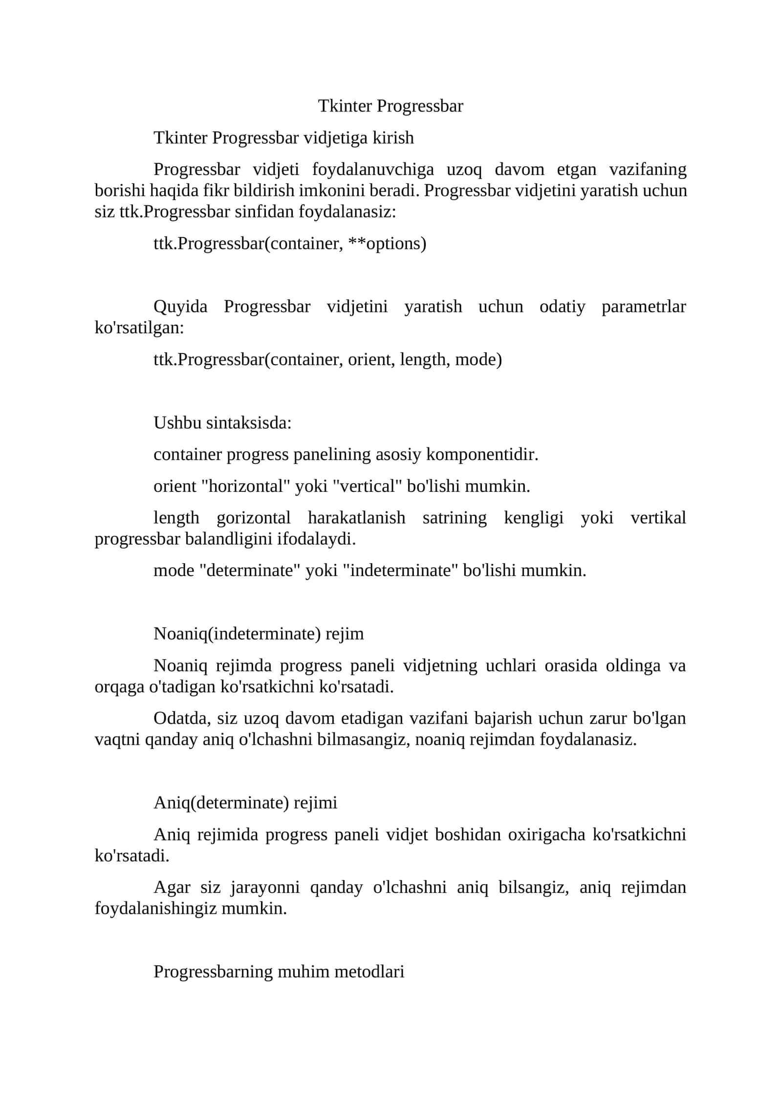 Tkinter Progressbar 1
