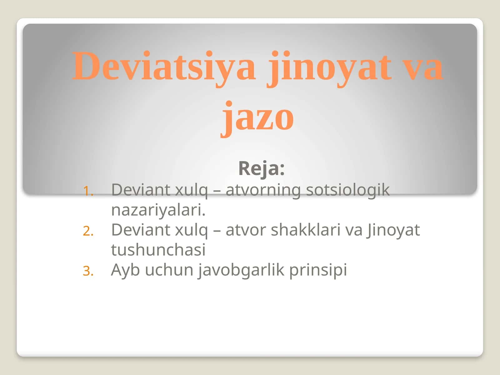 Deviatsiya jinoyat va jazo 1