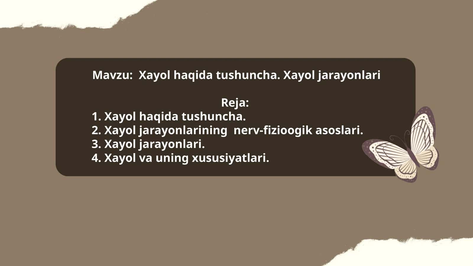 #Xayol haqida tushuncha. Xayol jarayonlari 1