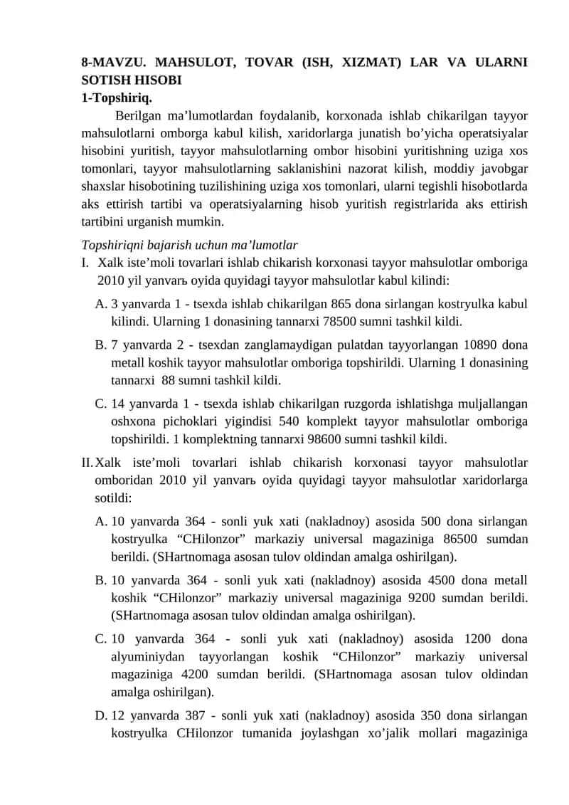 Xalk iste’moli tovarlari ishlab chikarish korxonasi 1
