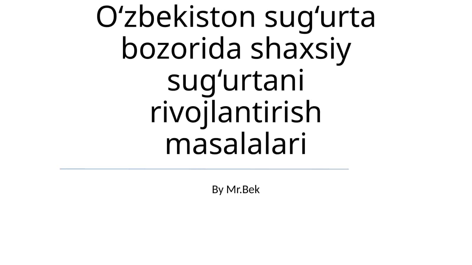 O‘zbekiston sug‘urta bozorida shaxsiy sug‘urtani rivojlantirish masalalari 1