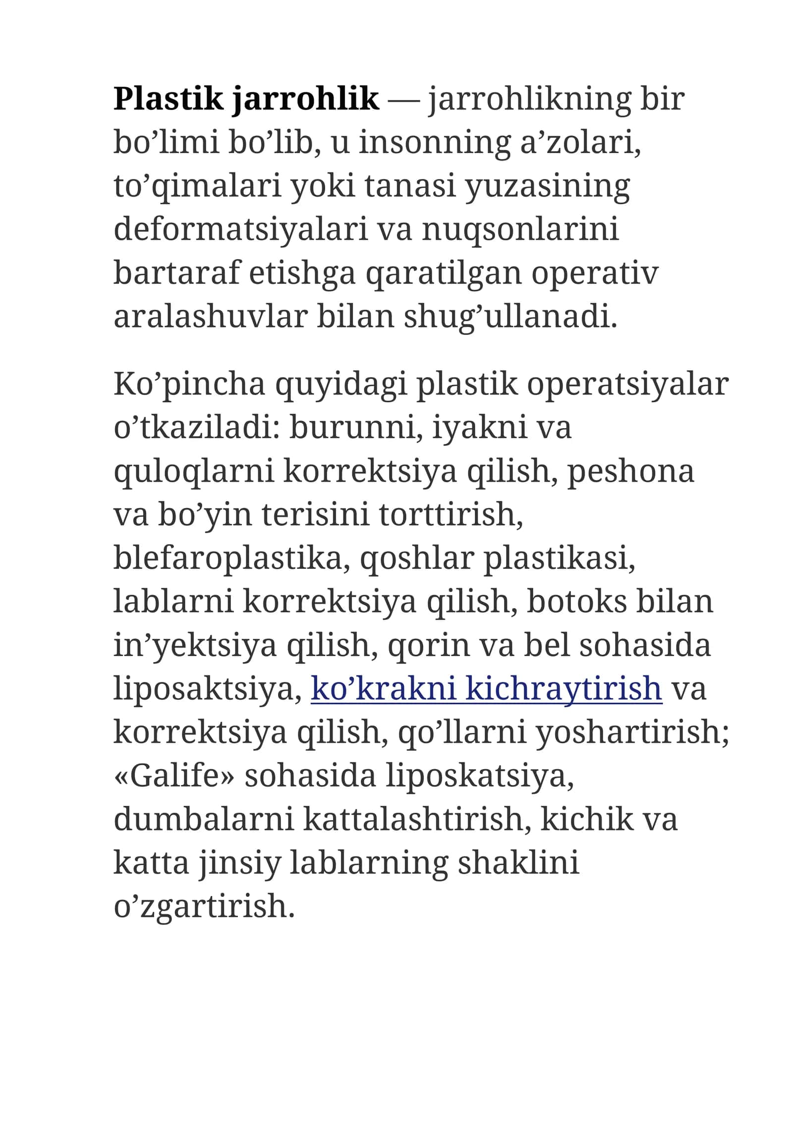Plastik jarrohlik 1