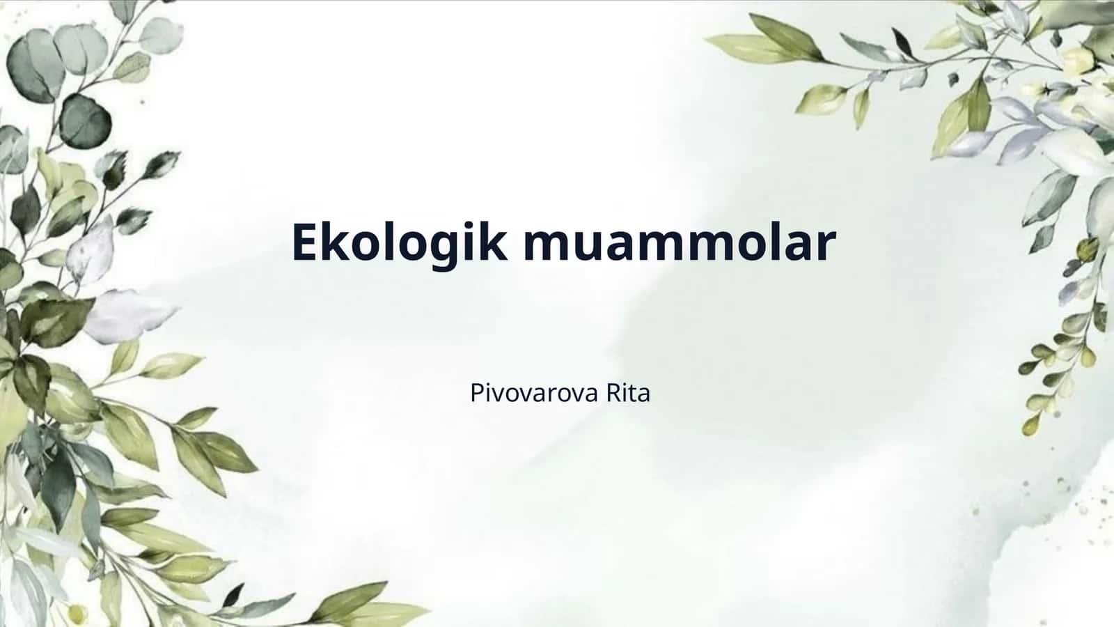 Ekologik muammolar 1