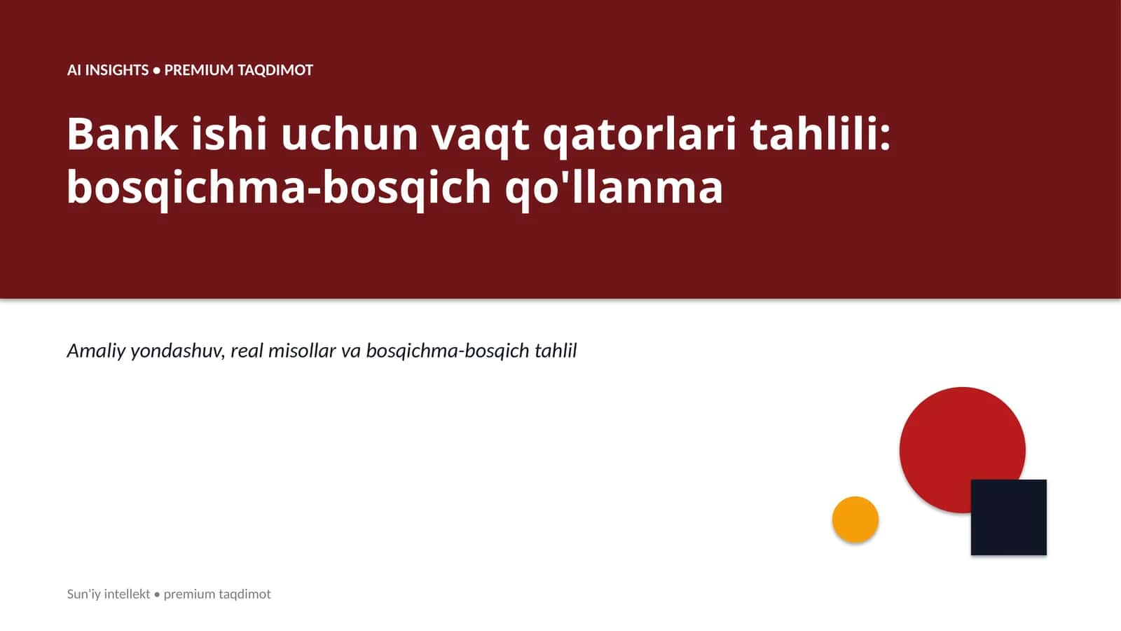 Bank ishi uchun vaqt qatorlari tahlili: bosqichma-bosqich qo'llanma 1