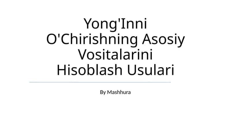 Young'Inni O'Chirishning Asosiy Vositalarini Hisoblash Usulari 1
