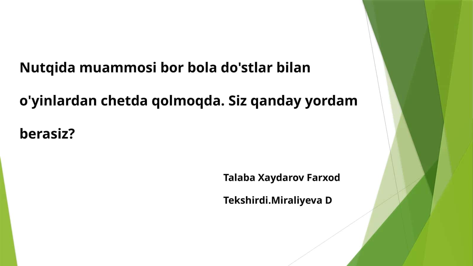 Nutq davom etilmaydigan bolalar bilan o'yinlar 1